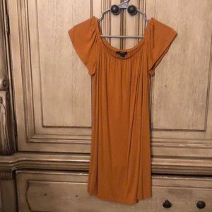 Off the shoulder dress mustard color